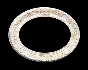 Image showing White frame oval