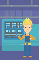 Image showing Electrician with electrical equipment.