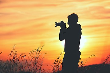 Image showing Silhouette of the photographer