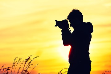 Image showing Silhouette of the photographer