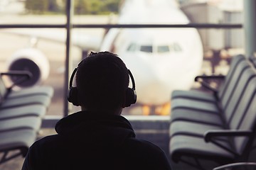 Image showing Traveler at the airport