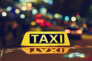 Image showing Night taxi