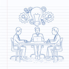 Image showing Business team brainstorming.