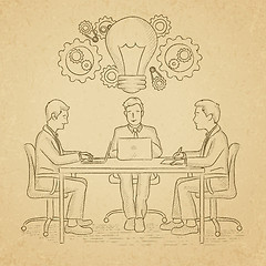 Image showing Business team brainstorming.