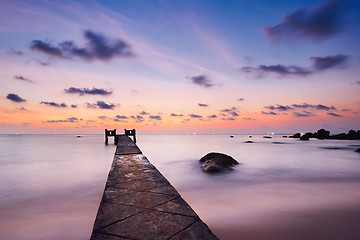 Image showing Sunset over the sea