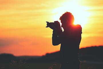 Image showing Silhouette of the photographer