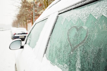 Image showing Heart symbol on the car