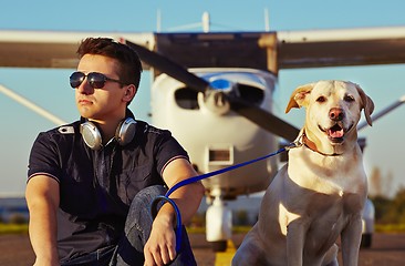 Image showing Young pilot