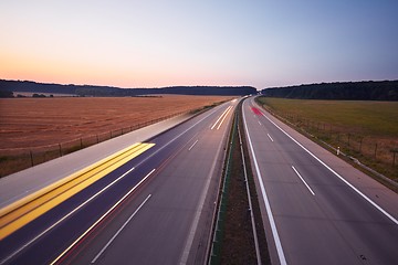 Image showing Highway at the sunrise