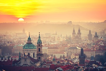 Image showing Prague at the sunrise 