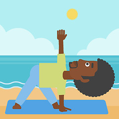 Image showing Man practicing yoga.