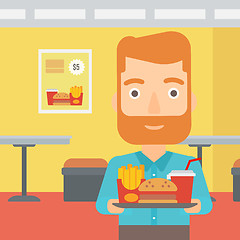 Image showing Man with fast food.
