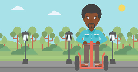 Image showing Man riding on electric scooter.