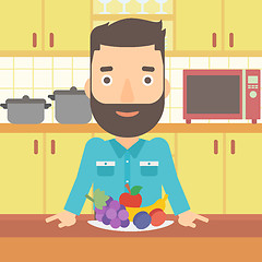 Image showing Man with healthy food.