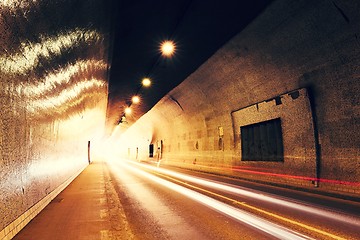 Image showing Traffic in urban tunnel