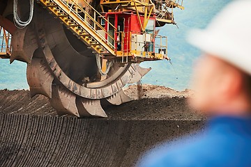 Image showing Coal mining in an open pit 