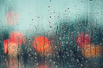 Image showing Raindrop on the window of the car