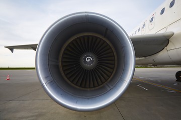 Image showing Engine of the airplane