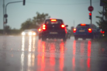 Image showing Traffic in rainy day 