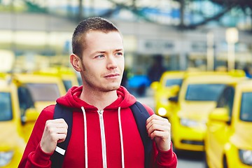 Image showing Handsome young traveler 