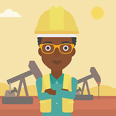 Image showing Cnfident oil worker.