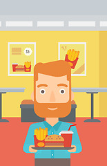 Image showing Man with fast food.