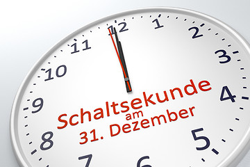 Image showing a clock showing leap second at december 31 in german language