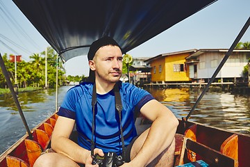 Image showing Traveler on the boat