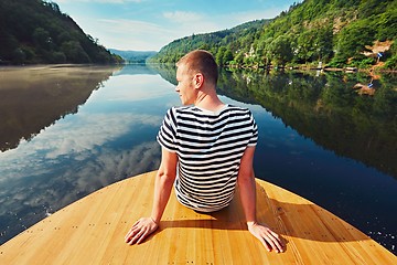 Image showing Vacation trip on the river