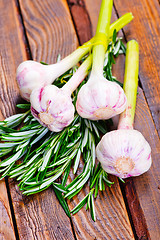 Image showing garlic and rosemary