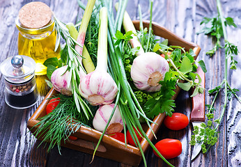 Image showing garlic and aroma herb