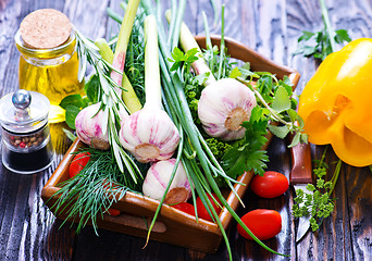 Image showing garlic and aroma herb