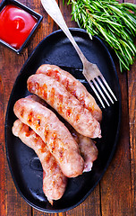 Image showing baked sausages