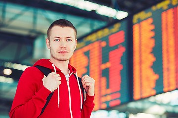 Image showing Handsome traveler at the airport