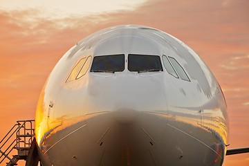 Image showing Sunrise at the airport