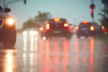 Image showing Traffic in rainy day 