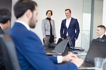 Image showing Corporate business team office meeting.