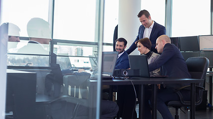 Image showing Business team working in corporate office.