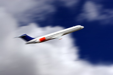 Image showing Airplane above the clouds