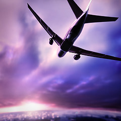 Image showing silhouette of a plane