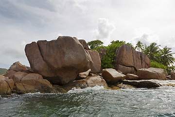 Image showing Granite coast at tropical island St. Pierre, Seychelles