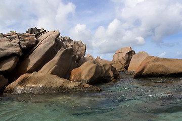 Image showing Granite coast at tropical island St. Pierre, Seychelles