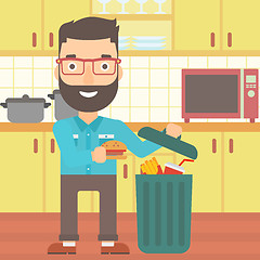 Image showing Man throwing junk food.