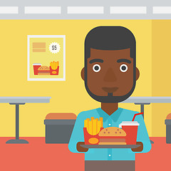 Image showing Man with fast food.