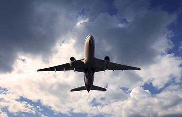 Image showing jet taking off at dusk.