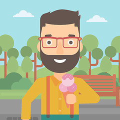 Image showing Man holding icecream.