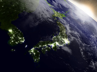 Image showing Sunrise over Japan