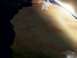 Image showing Sunrise over Mauritania