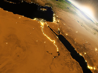 Image showing Sunrise over Egypt