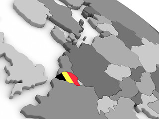 Image showing Belgium on globe with flag